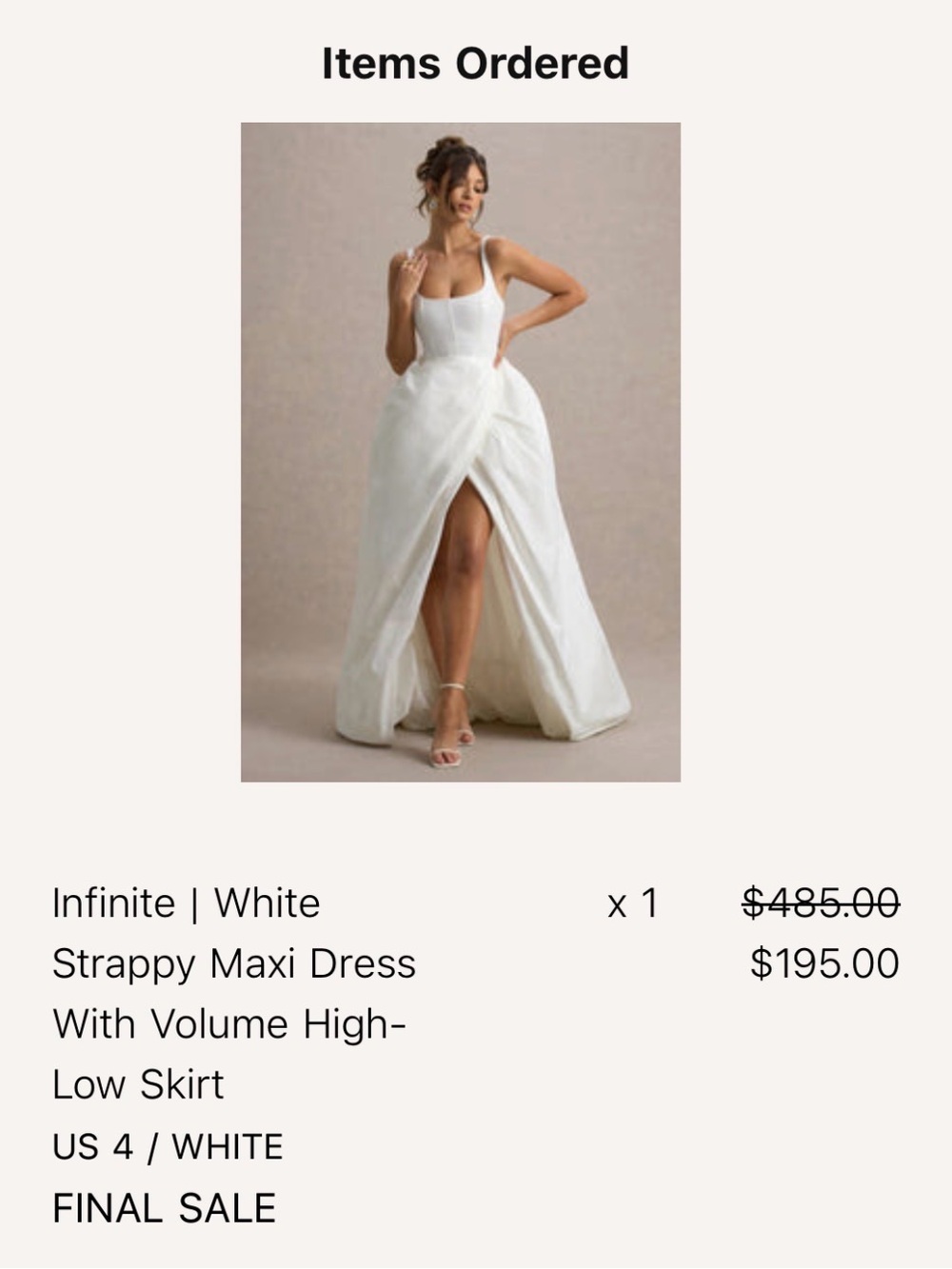 Club L London White Strappy Maxi Wedding Dress - Picture 5 of 6